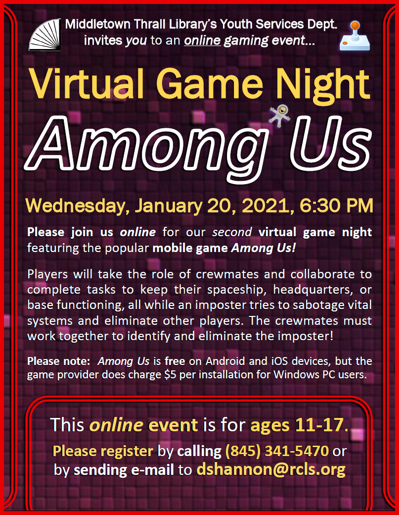 Video Game Night - Among Us - Jan. 2021