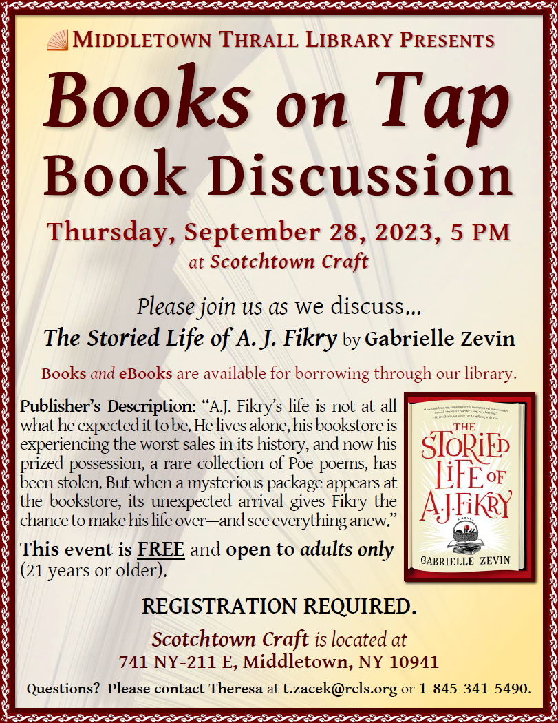 Books on Tap (Sept. 2023) - learn more about this event by following this link