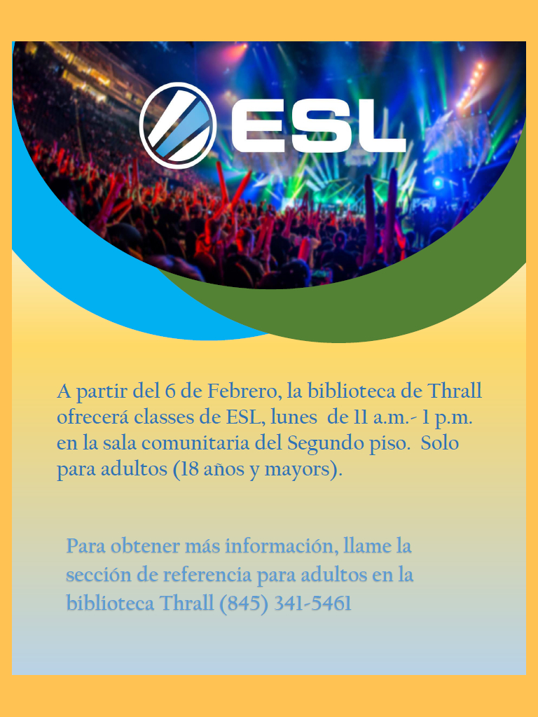 ESL - learn more about this event by following this link