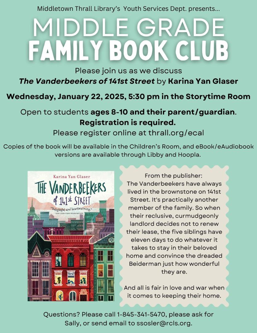 Middle Grade Family Book Club - Flyer by SS