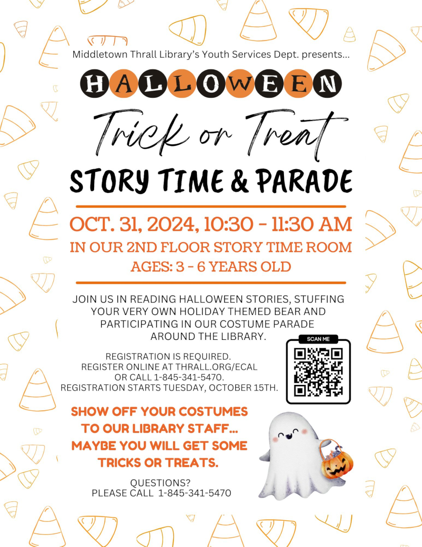 Trick or Treat Story Time and Parade - Flyer by Sally S.