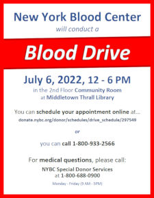 Blood Drive - July 2022 - learn more about this event by following this link