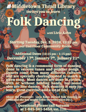 Folk Dancing - learn more about this event by following this link