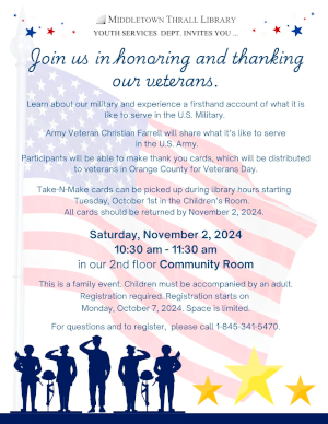 Honoring Veterans - flyer by SS - learn more about this event by following this link