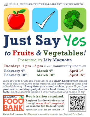 Just Say Yes to Fruits and Vegetables - learn more about this event by following this link