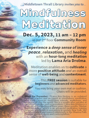 Mindfulness Meditation - learn more about this event by following this link