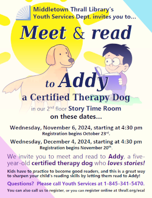 Read to Addy - learn more about this event by following this link