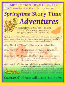 Spring Time Story Time Adventures - learn more about this event by following this link